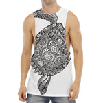 Zentangle Sea Turtle Print Men's Muscle Tank Top