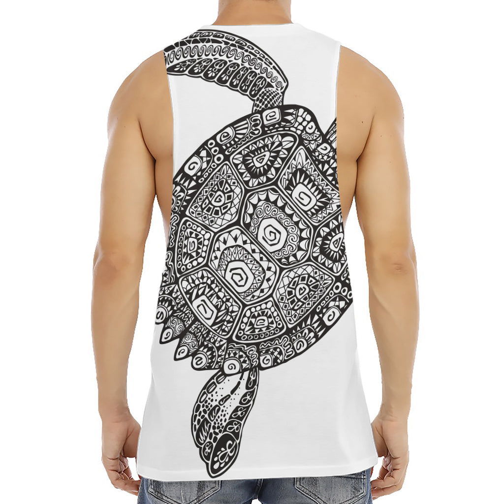 Zentangle Sea Turtle Print Men's Muscle Tank Top