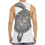 Zentangle Sea Turtle Print Men's Muscle Tank Top