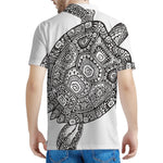 Zentangle Sea Turtle Print Men's Polo Shirt