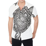 Zentangle Sea Turtle Print Men's Shirt