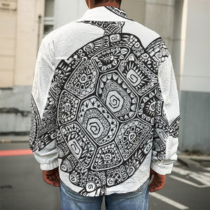 Zentangle Sea Turtle Print Men's Shirt Jacket