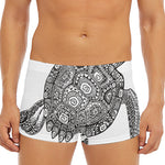 Zentangle Sea Turtle Print Men's Short Boxer Briefs