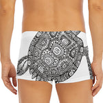 Zentangle Sea Turtle Print Men's Short Boxer Briefs