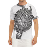 Zentangle Sea Turtle Print Men's Short Sleeve Rash Guard