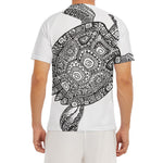 Zentangle Sea Turtle Print Men's Short Sleeve Rash Guard