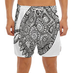 Zentangle Sea Turtle Print Men's Split Running Shorts