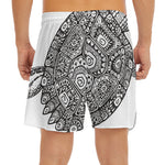 Zentangle Sea Turtle Print Men's Split Running Shorts