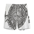 Zentangle Sea Turtle Print Men's Athletic Shorts