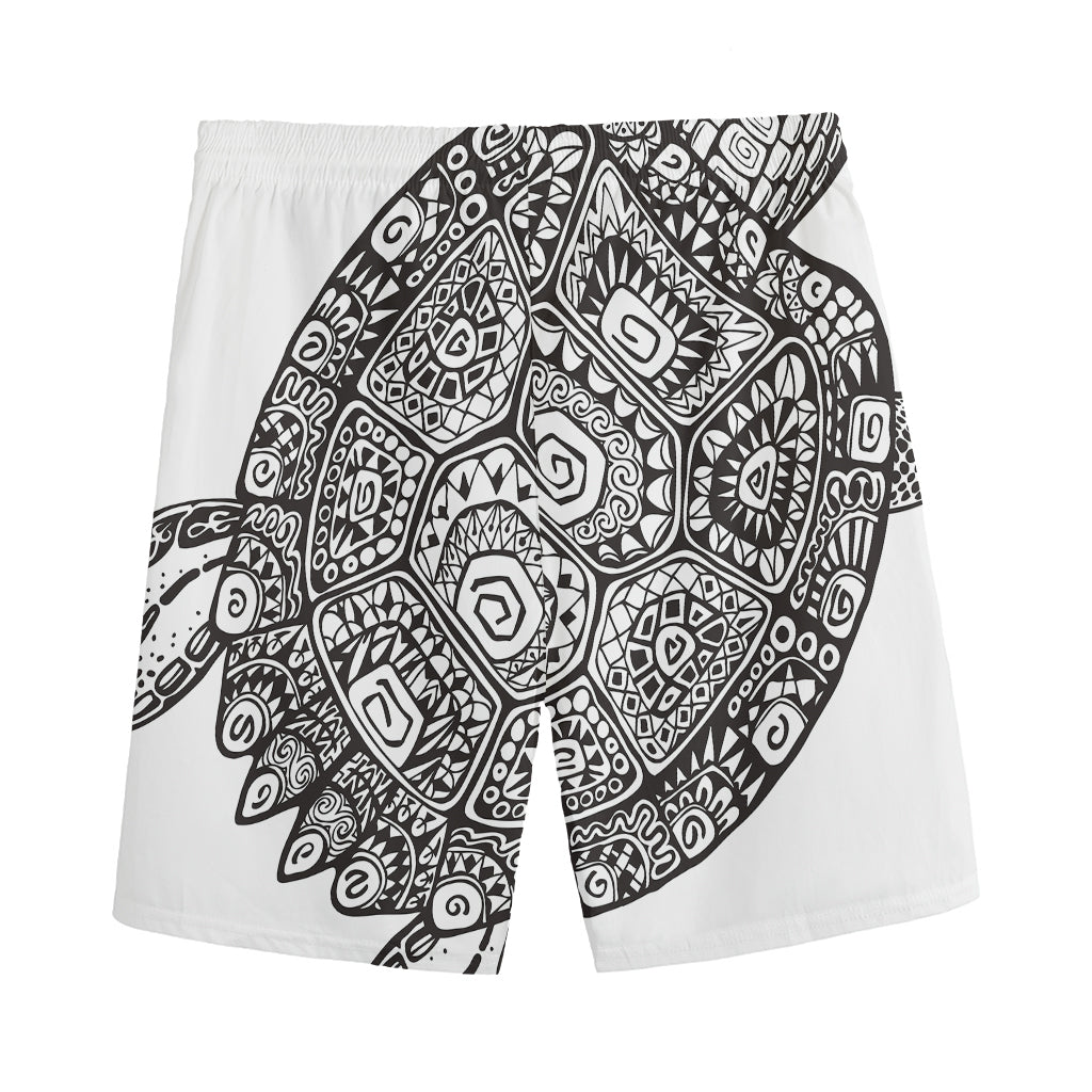 Zentangle Sea Turtle Print Men's Sports Shorts