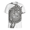 Zentangle Sea Turtle Print Men's Athletic T-Shirt
