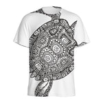 Zentangle Sea Turtle Print Men's Sports T-Shirt