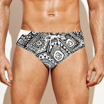 Zentangle Sea Turtle Print Men's Swim Briefs