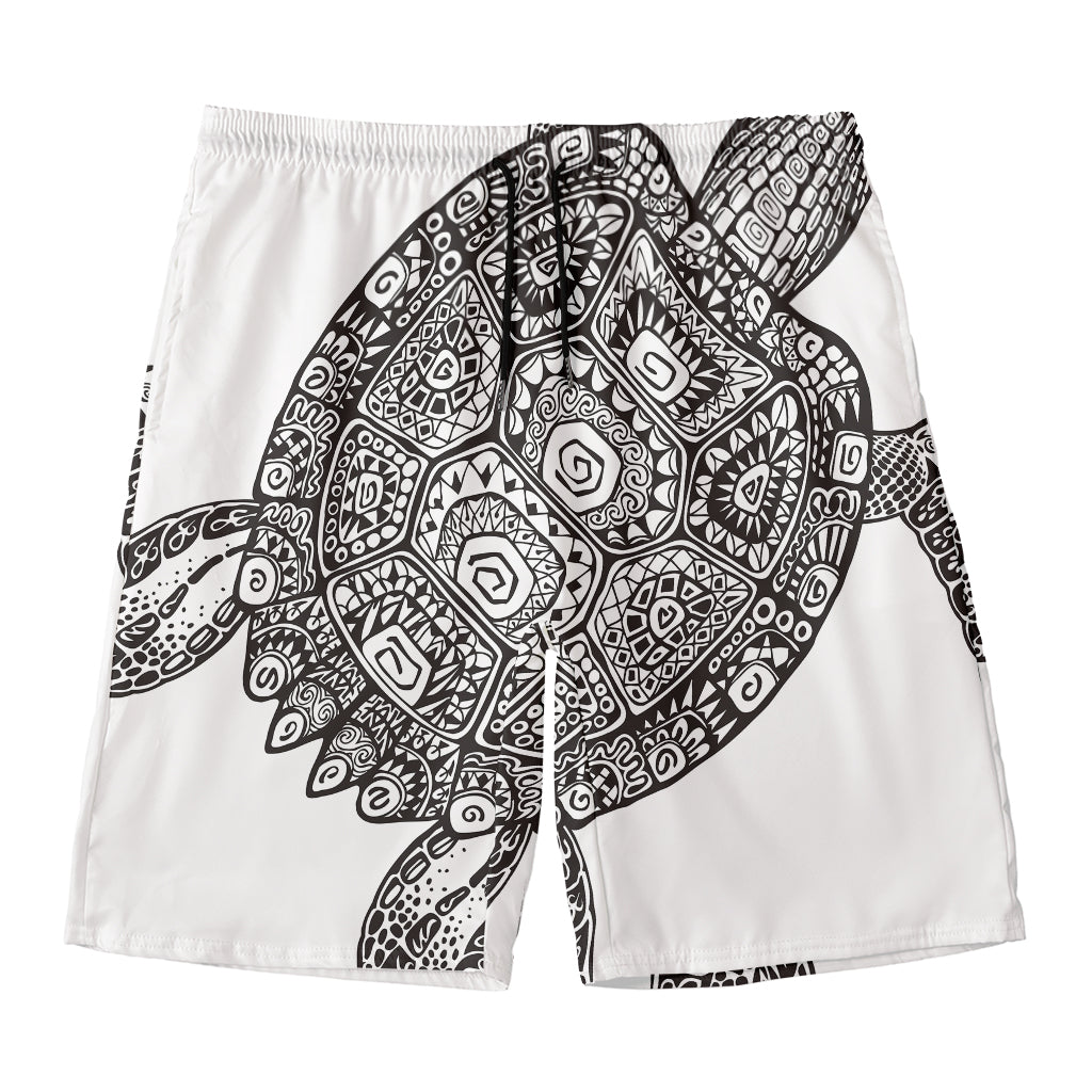 Zentangle Sea Turtle Print Men's Swim Trunks