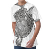 Zentangle Sea Turtle Print Men's Velvet T-Shirt