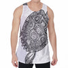 Zentangle Sea Turtle Print Men's Velvet Tank Top