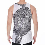 Zentangle Sea Turtle Print Men's Velvet Tank Top