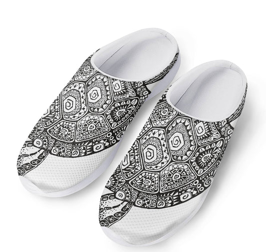 Zentangle Sea Turtle Print Mesh Casual Shoes