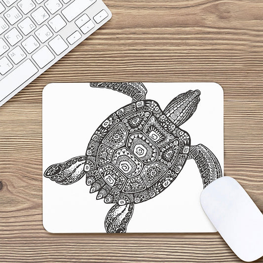 Zentangle Sea Turtle Print Mouse Pad