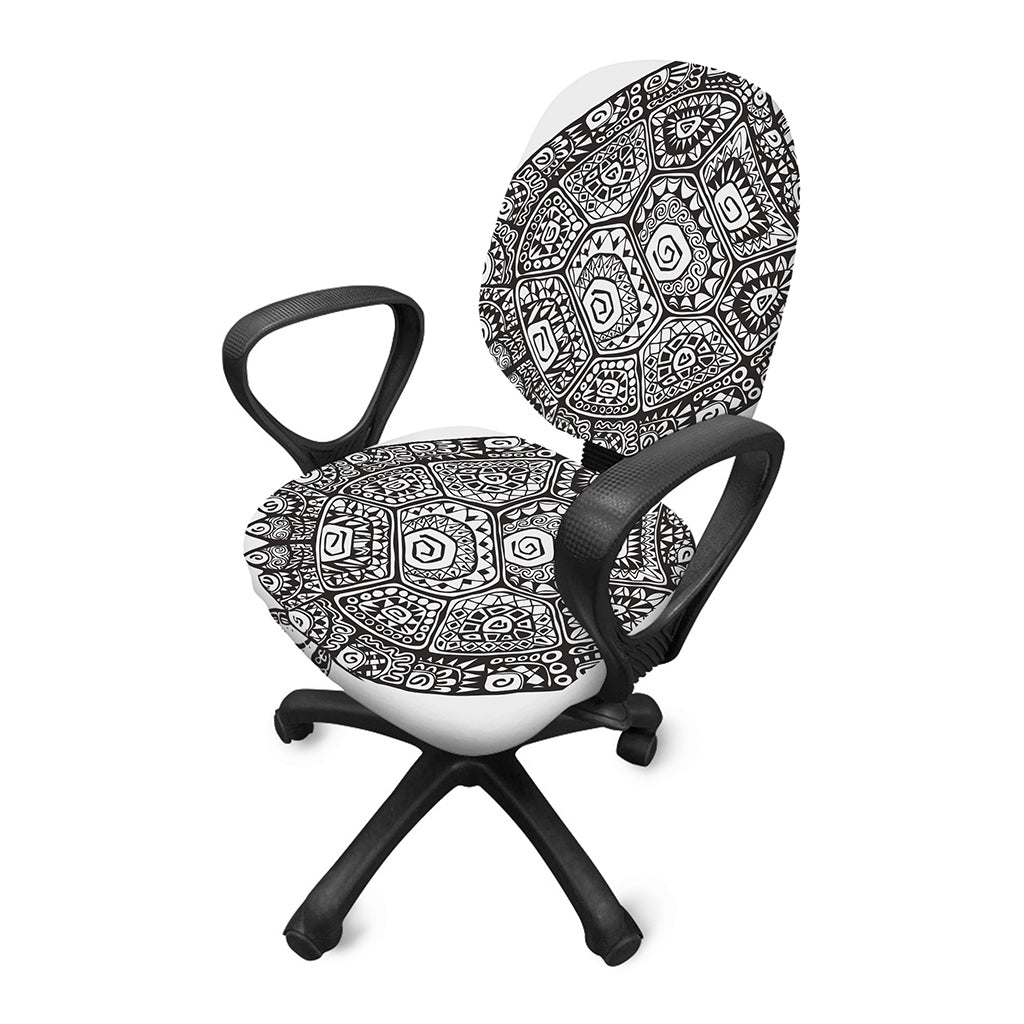 Zentangle Sea Turtle Print Office Chair Cover