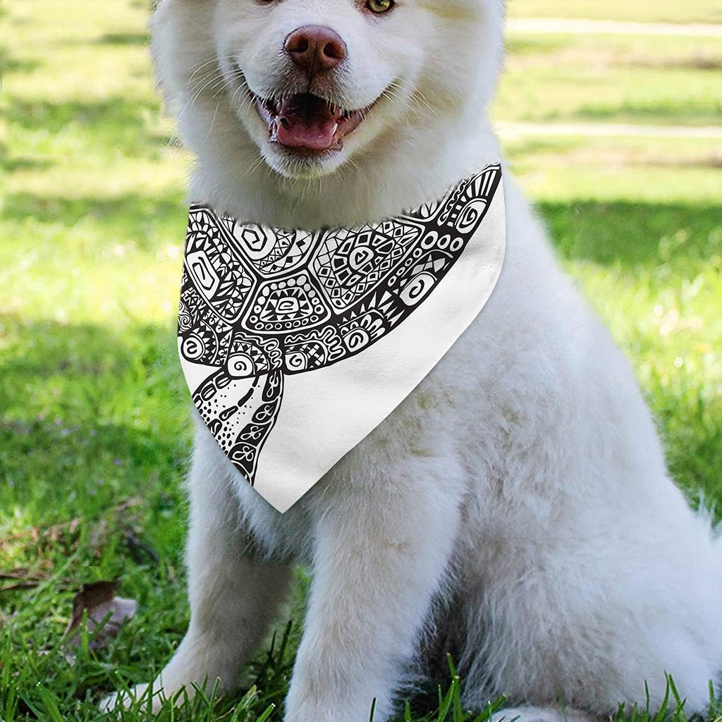 Zentangle Sea Turtle Print Over The Collar Dog Bandana