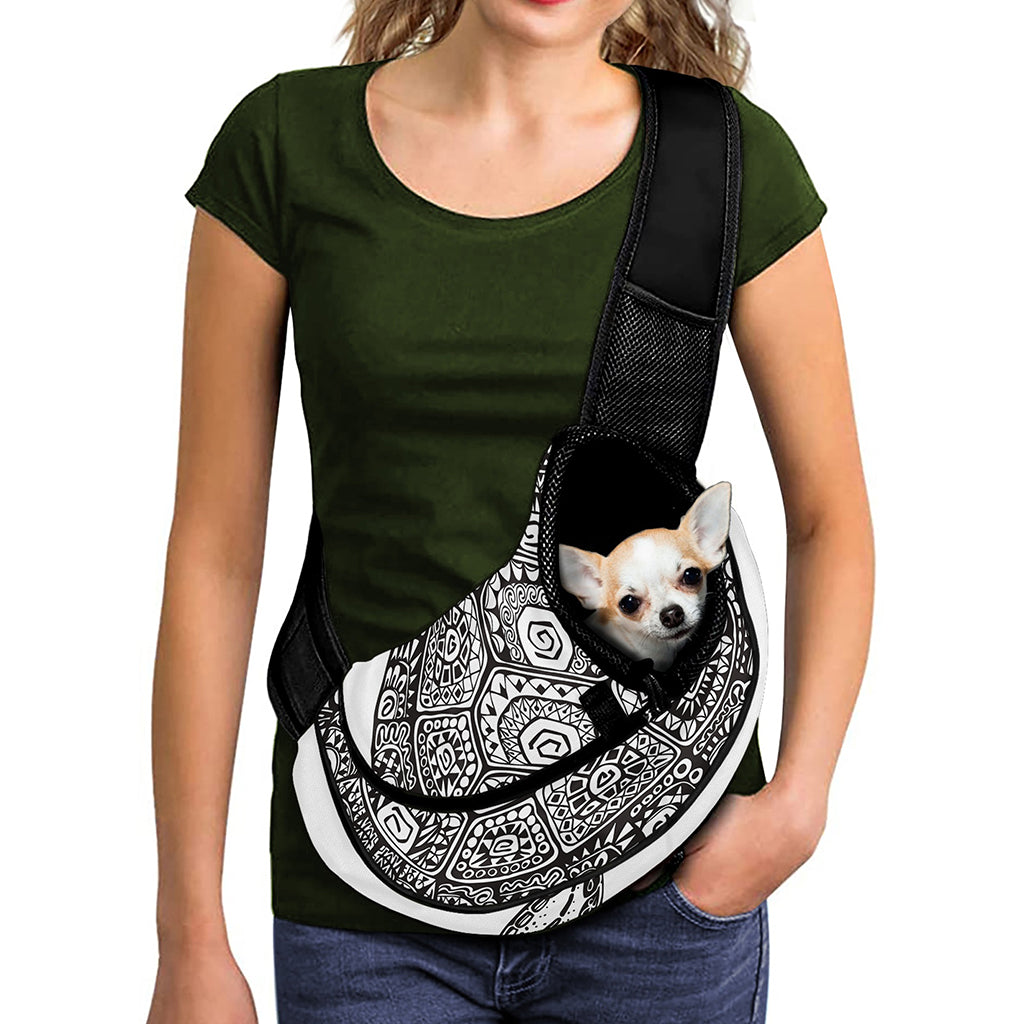 Zentangle Sea Turtle Print Pet Sling Carrier