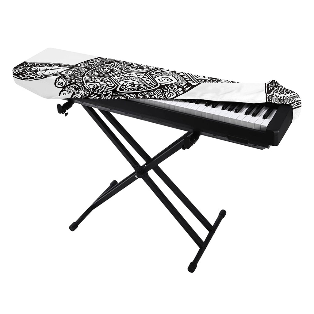 Zentangle Sea Turtle Print Piano Keyboard Cover
