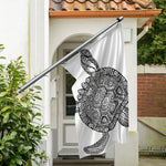 Zentangle Sea Turtle Print Polyester Flag