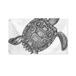 Zentangle Sea Turtle Print Polyester Flag