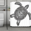 Zentangle Sea Turtle Print Polyester Shower Curtain
