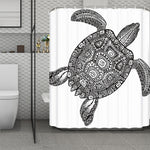 Zentangle Sea Turtle Print Polyester Shower Curtain