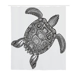 Zentangle Sea Turtle Print Polyester Shower Curtain