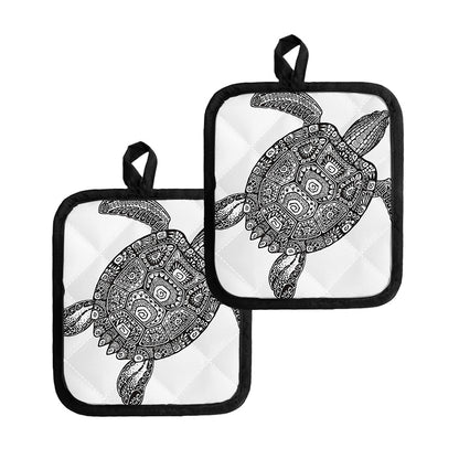 Zentangle Sea Turtle Print Pot Holders