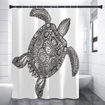 Zentangle Sea Turtle Print Premium Shower Curtain