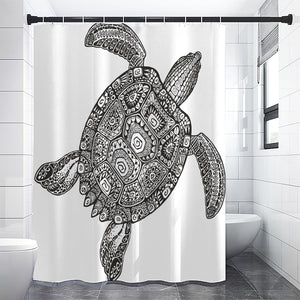 Zentangle Sea Turtle Print Premium Shower Curtain