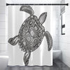 Zentangle Sea Turtle Print Premium Shower Curtain