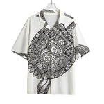 Zentangle Sea Turtle Print Rayon Hawaiian Shirt
