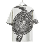 Zentangle Sea Turtle Print Rayon Hawaiian Shirt