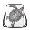 Zentangle Sea Turtle Print Rectangular Crossbody Bag