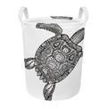 Zentangle Sea Turtle Print Round Laundry Basket