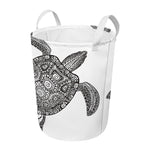 Zentangle Sea Turtle Print Round Laundry Basket