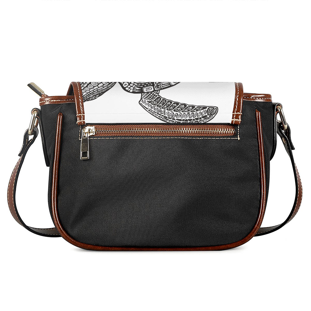 Zentangle Sea Turtle Print Saddle Bag