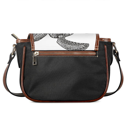 Zentangle Sea Turtle Print Saddle Bag