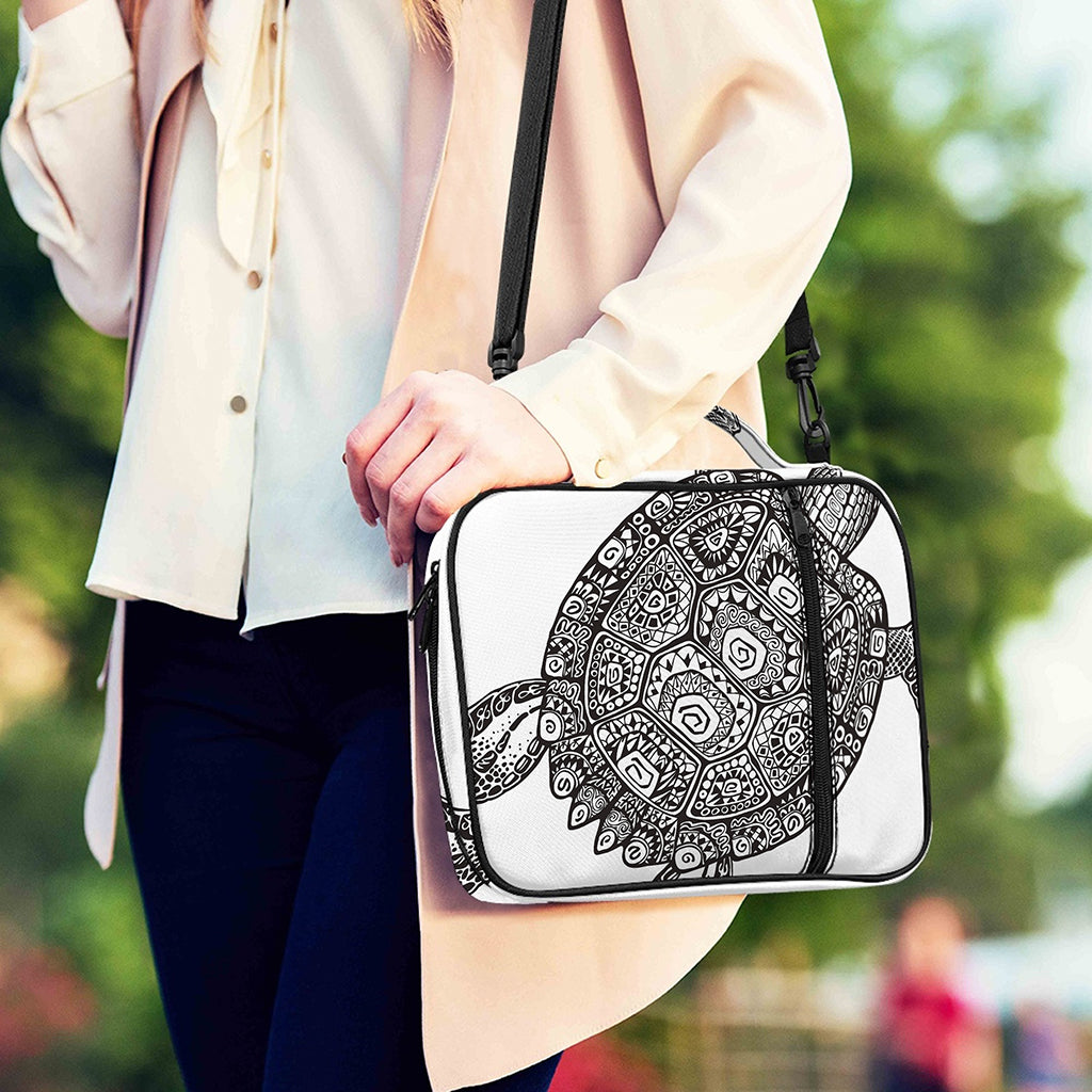 Zentangle Sea Turtle Print Shoulder Strap Bible Bag