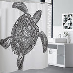 Zentangle Sea Turtle Print Shower Curtain