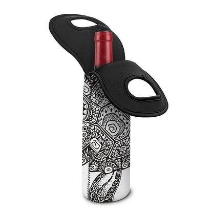 Zentangle Sea Turtle Print Single Neoprene Wine Tote
