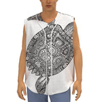 Zentangle Sea Turtle Print Sleeveless Baseball Jersey