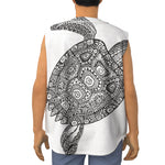 Zentangle Sea Turtle Print Sleeveless Baseball Jersey