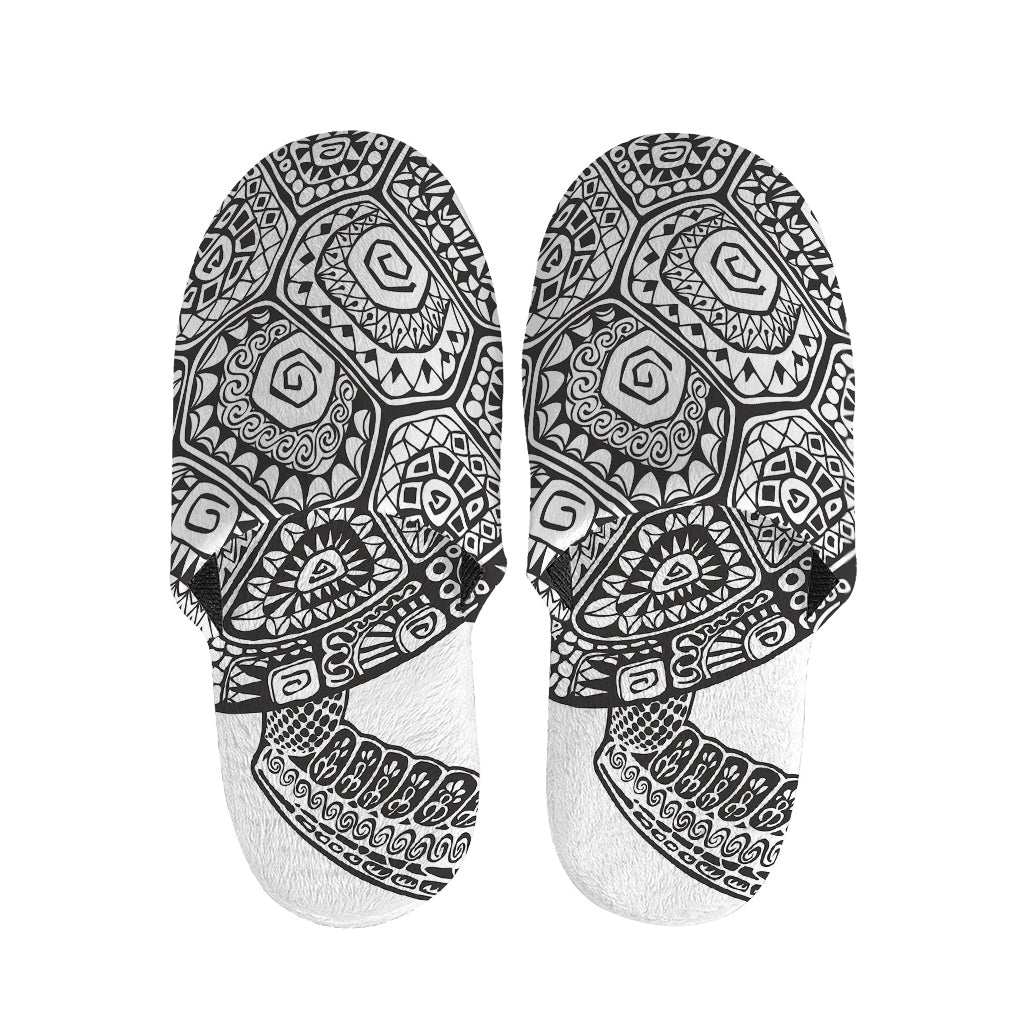 Zentangle Sea Turtle Print Slippers