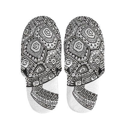 Zentangle Sea Turtle Print Slippers